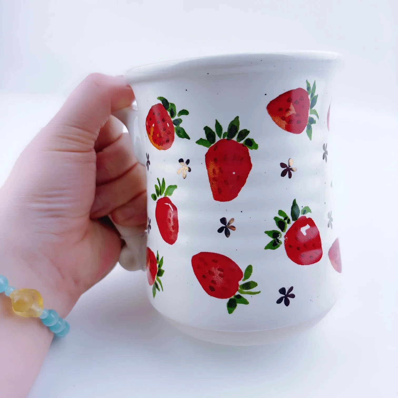 Seeds & Sunshine Strawberry Strawberries Stoneware Ceramic Mug 21 oz