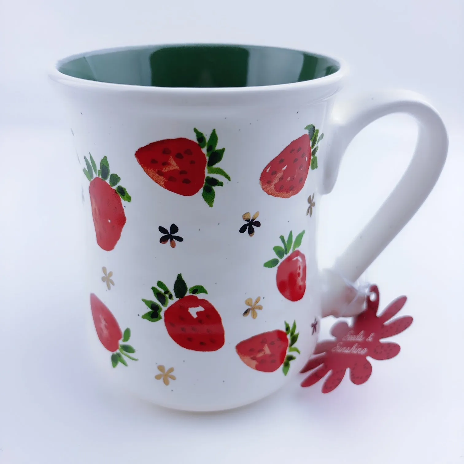 Seeds & Sunshine Strawberry Strawberries Stoneware Ceramic Mug 21 oz