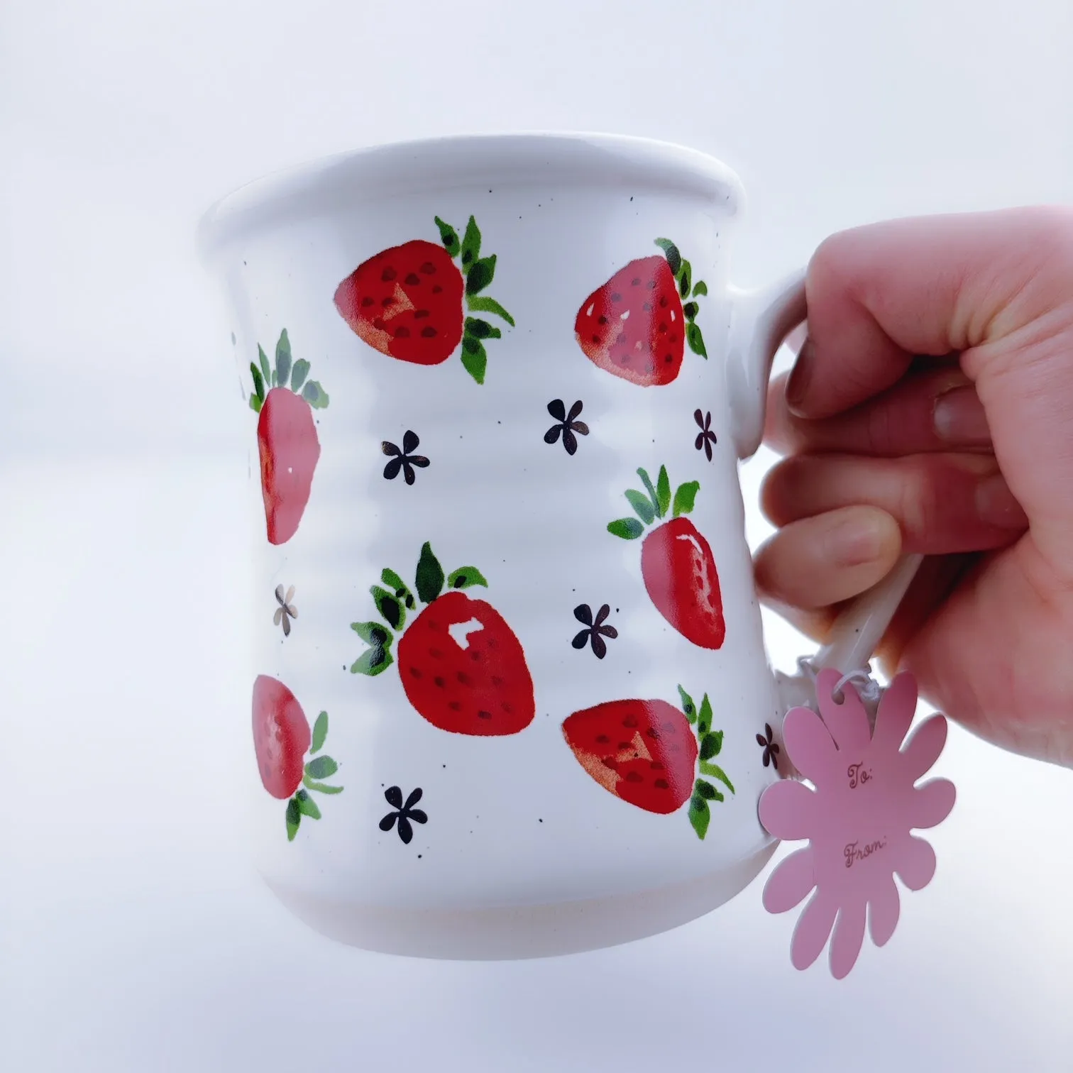 Seeds & Sunshine Strawberry Strawberries Stoneware Ceramic Mug 21 oz