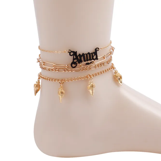 Simple fashion conch anklet set