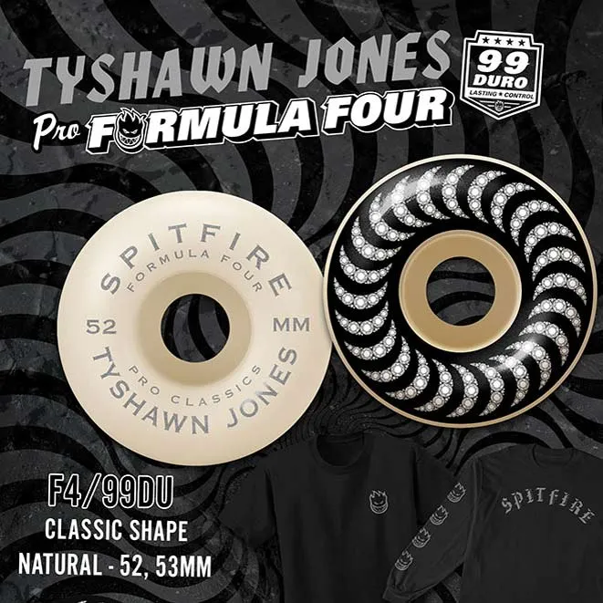 SPITFIRE WHEELS (JEU DE 4) CLASSICS F4 TYSHAWN FOREVER 52MM