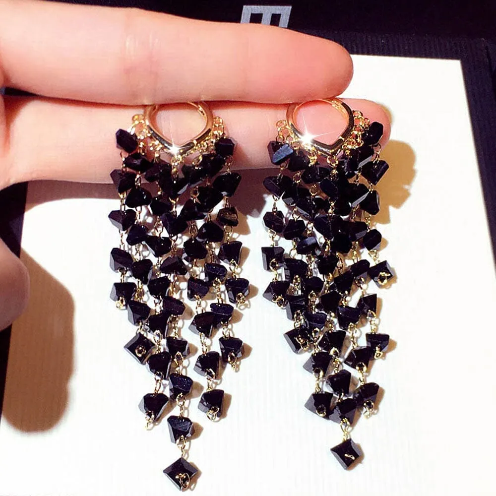 Super Fashion Shine Glamour Crystal Temperament Earrings