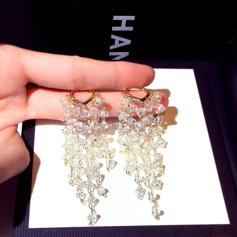 Super Fashion Shine Glamour Crystal Temperament Earrings