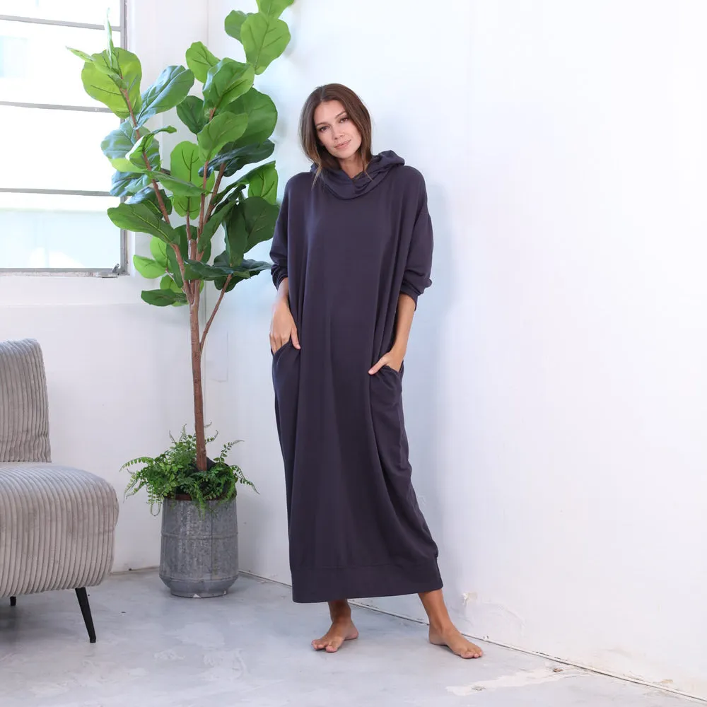 Long Urban MuuMuu Dress with Detachable Hood