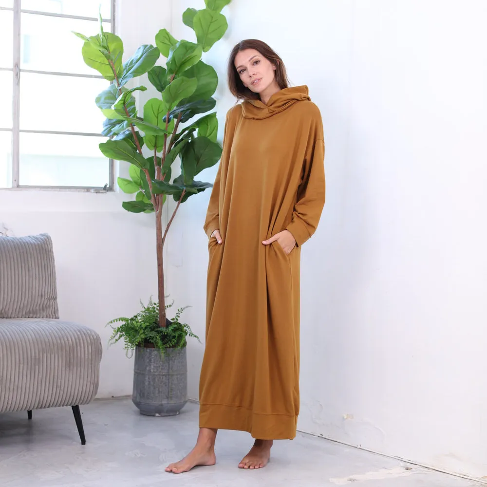 Long Urban MuuMuu Dress with Detachable Hood