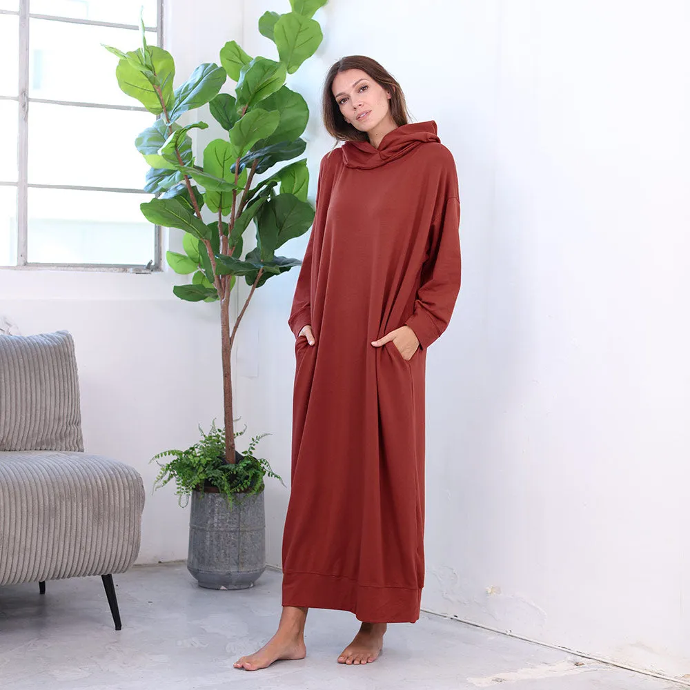 Long Urban MuuMuu Dress with Detachable Hood