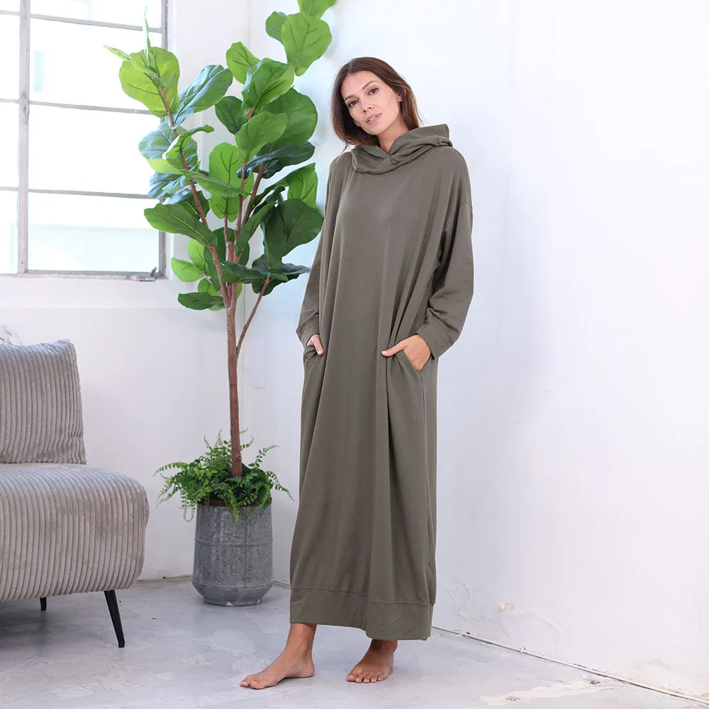 Long Urban MuuMuu Dress with Detachable Hood