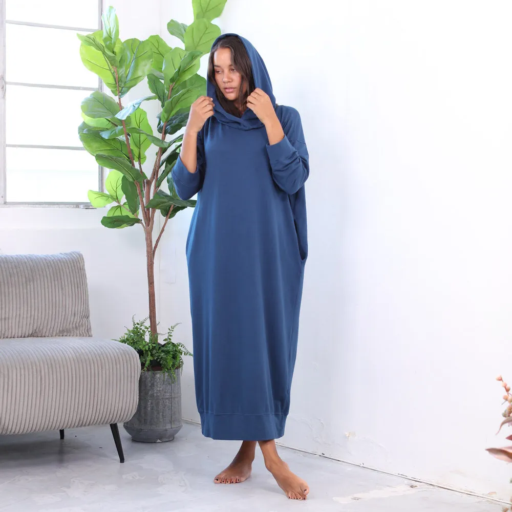 Long Urban MuuMuu Dress with Detachable Hood