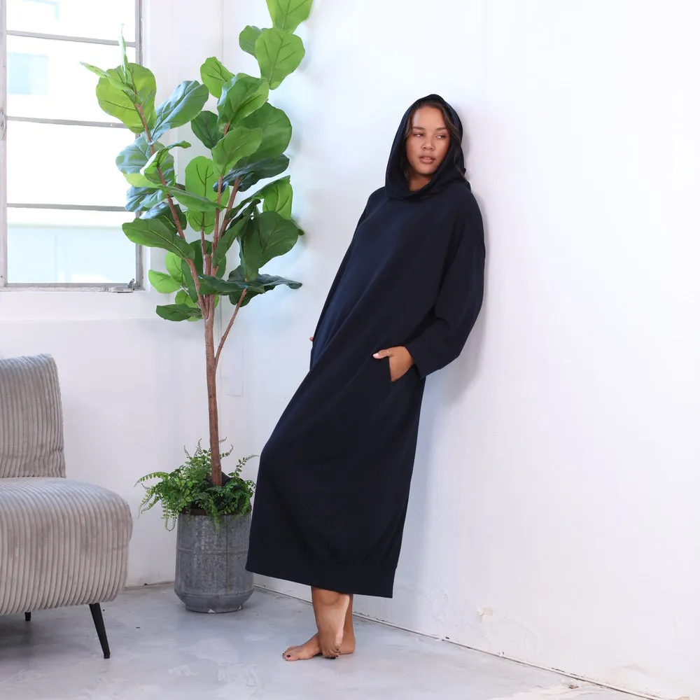 Long Urban MuuMuu Dress with Detachable Hood