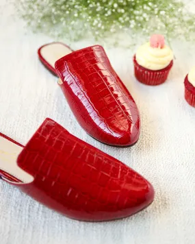 Urban Red Leather Mules