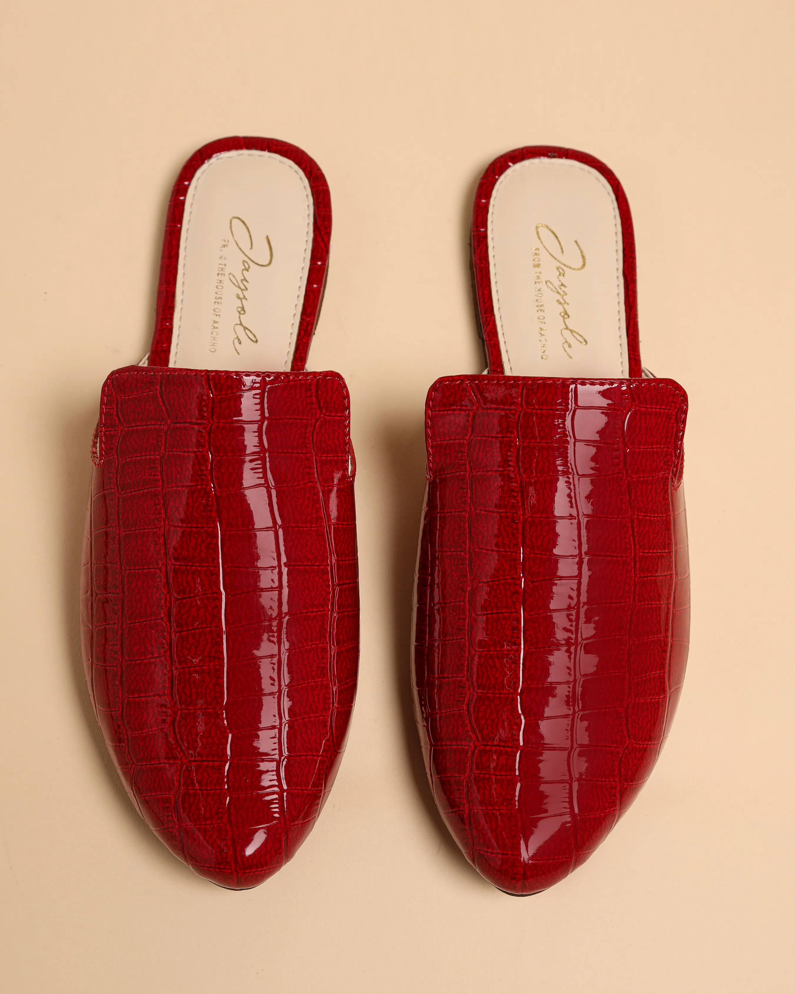 Urban Red Leather Mules