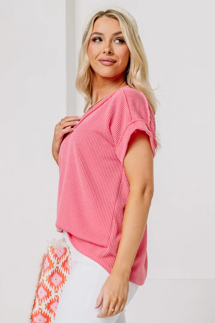 Urban Ribbed Top | Coral