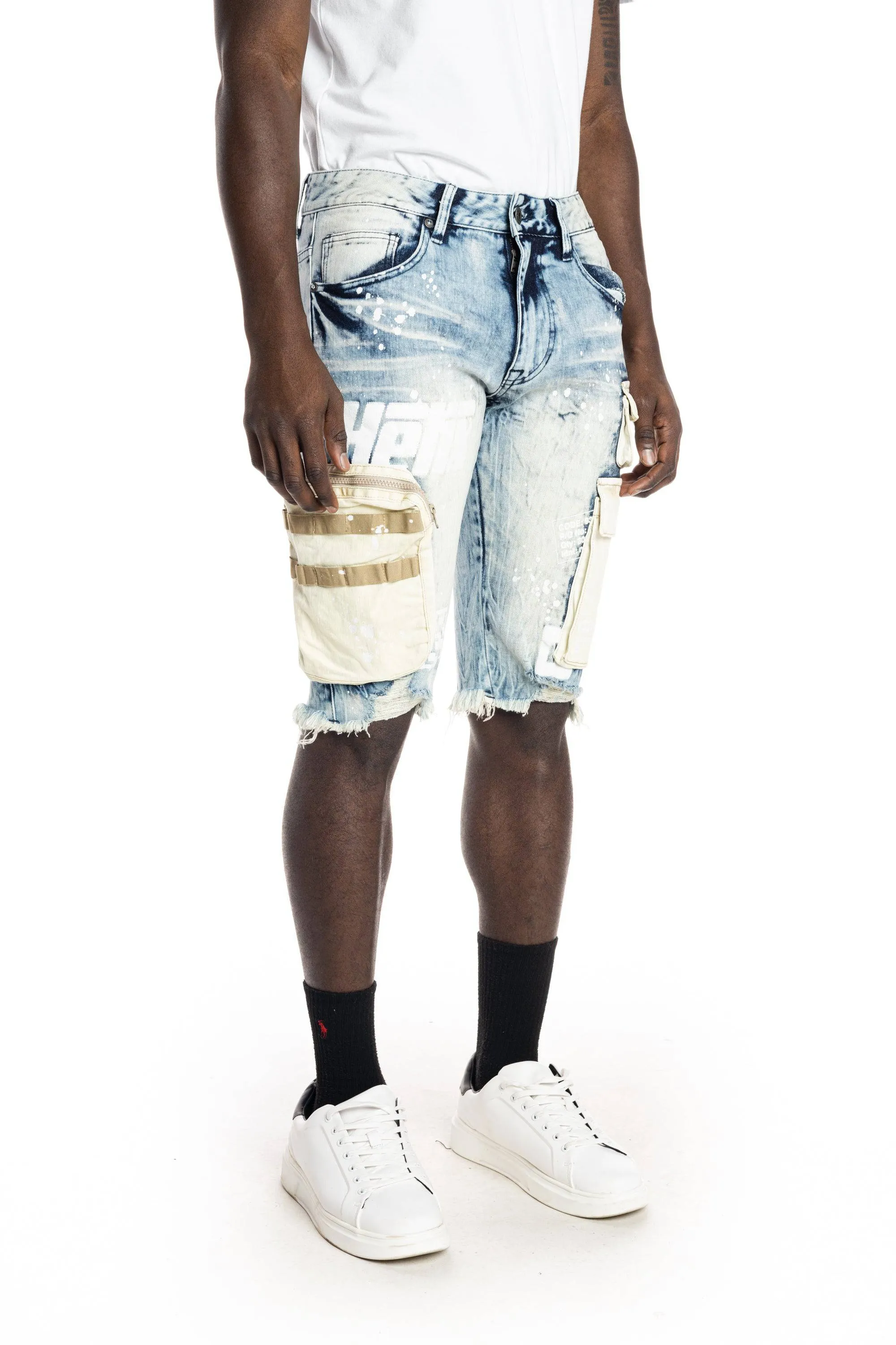 Utility  Fashion Jean Shorts - Harvey Blue