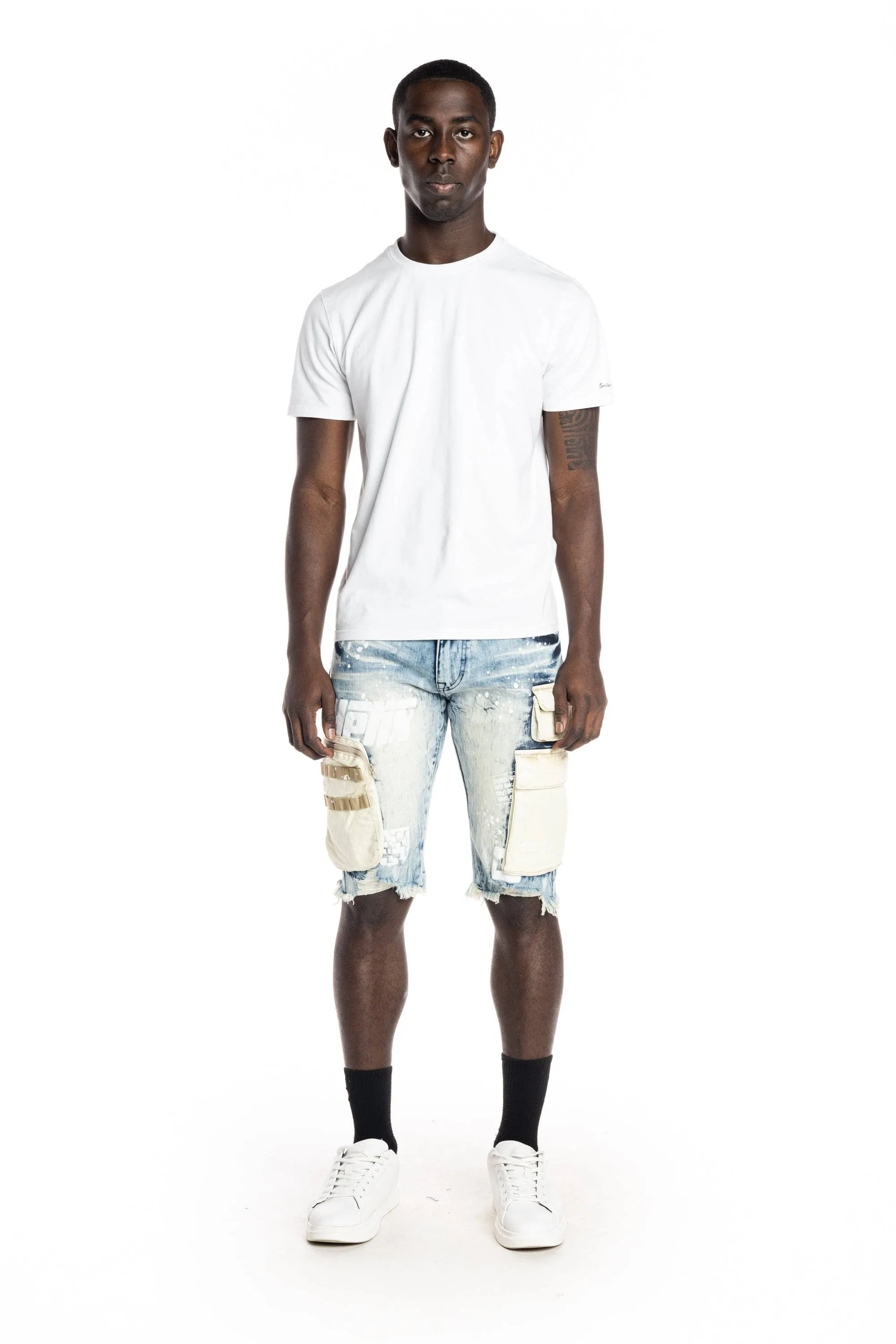 Utility  Fashion Jean Shorts - Harvey Blue