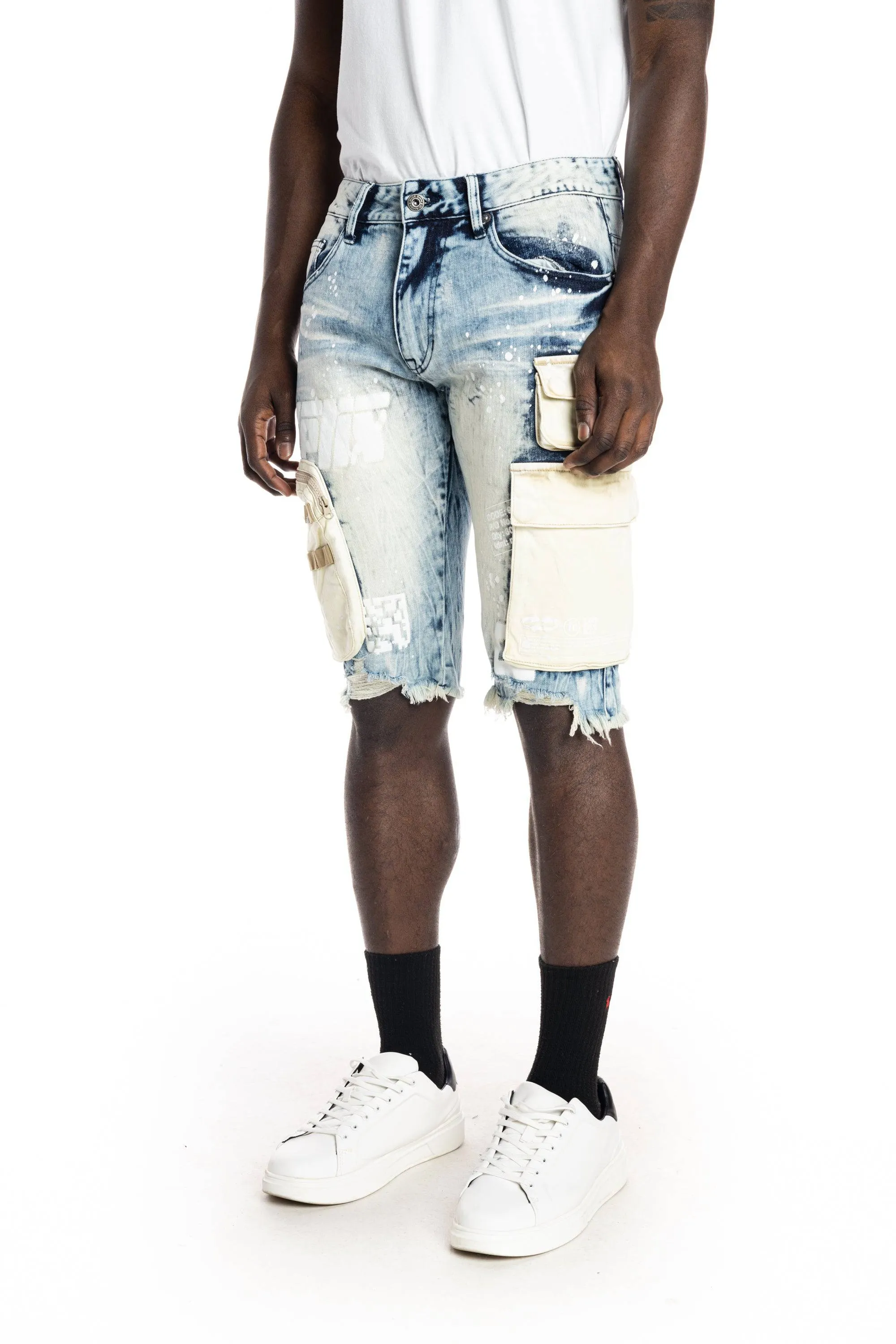 Utility  Fashion Jean Shorts - Harvey Blue