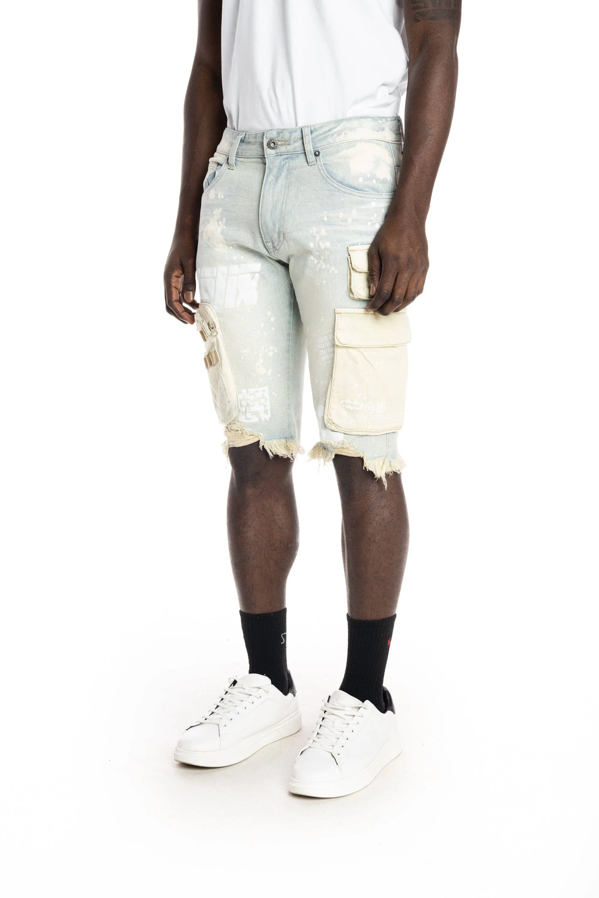 Utility  Fashion Jean Shorts - Norwich Blue