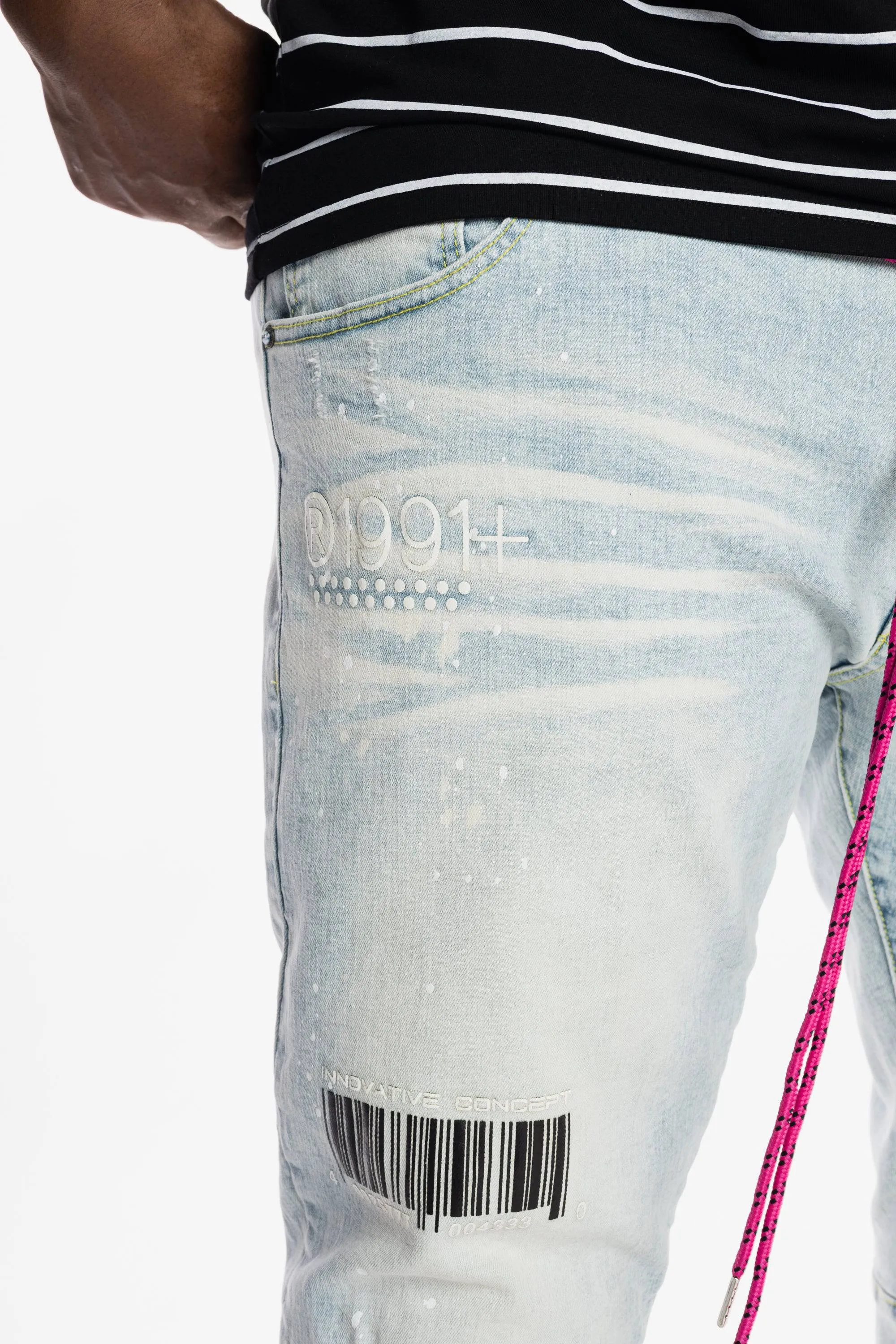 Utility Fashion Jeans -Plaster Blue