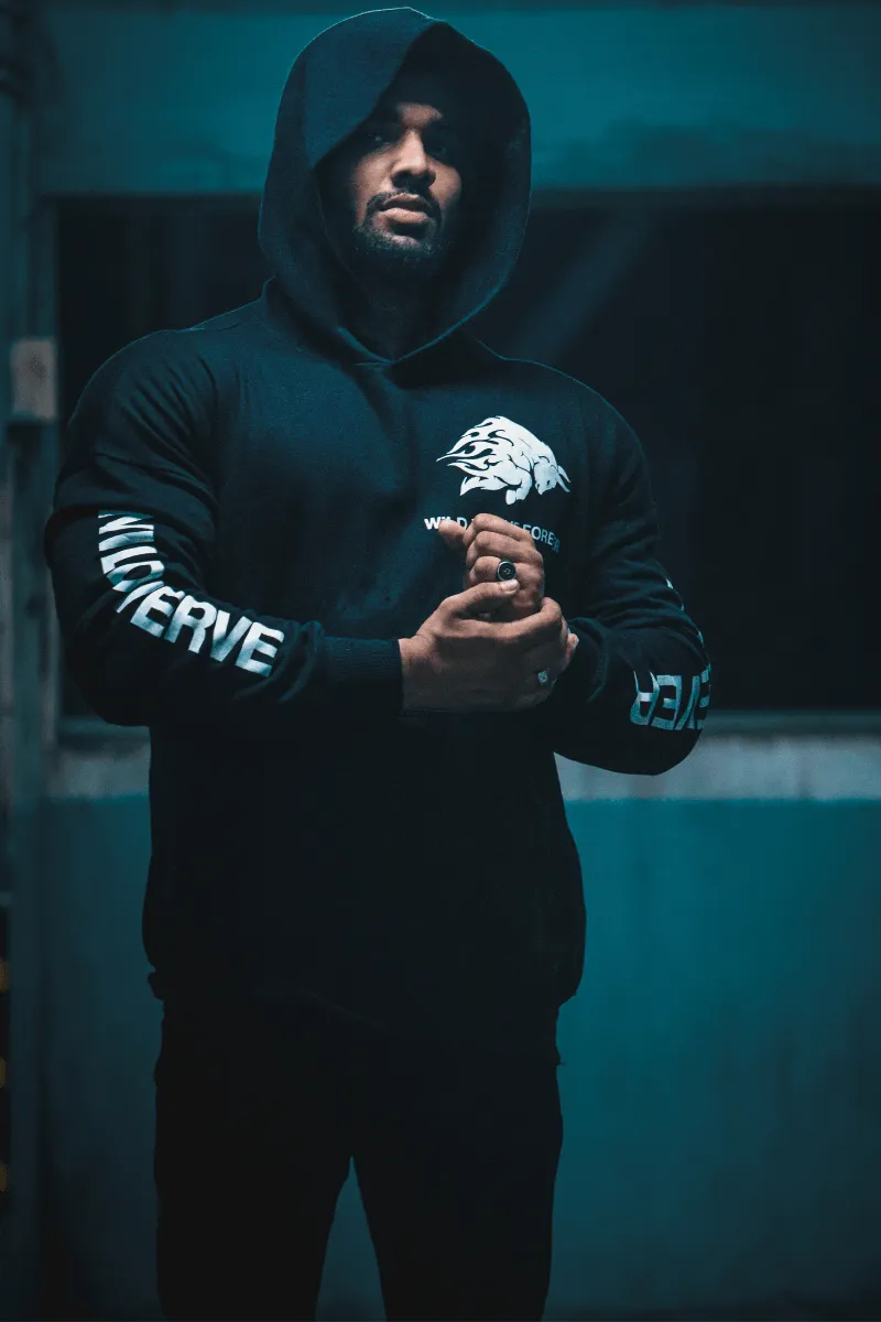 Wild Verve Forever Fiery Bull Oversized Hoodie (BLACK)