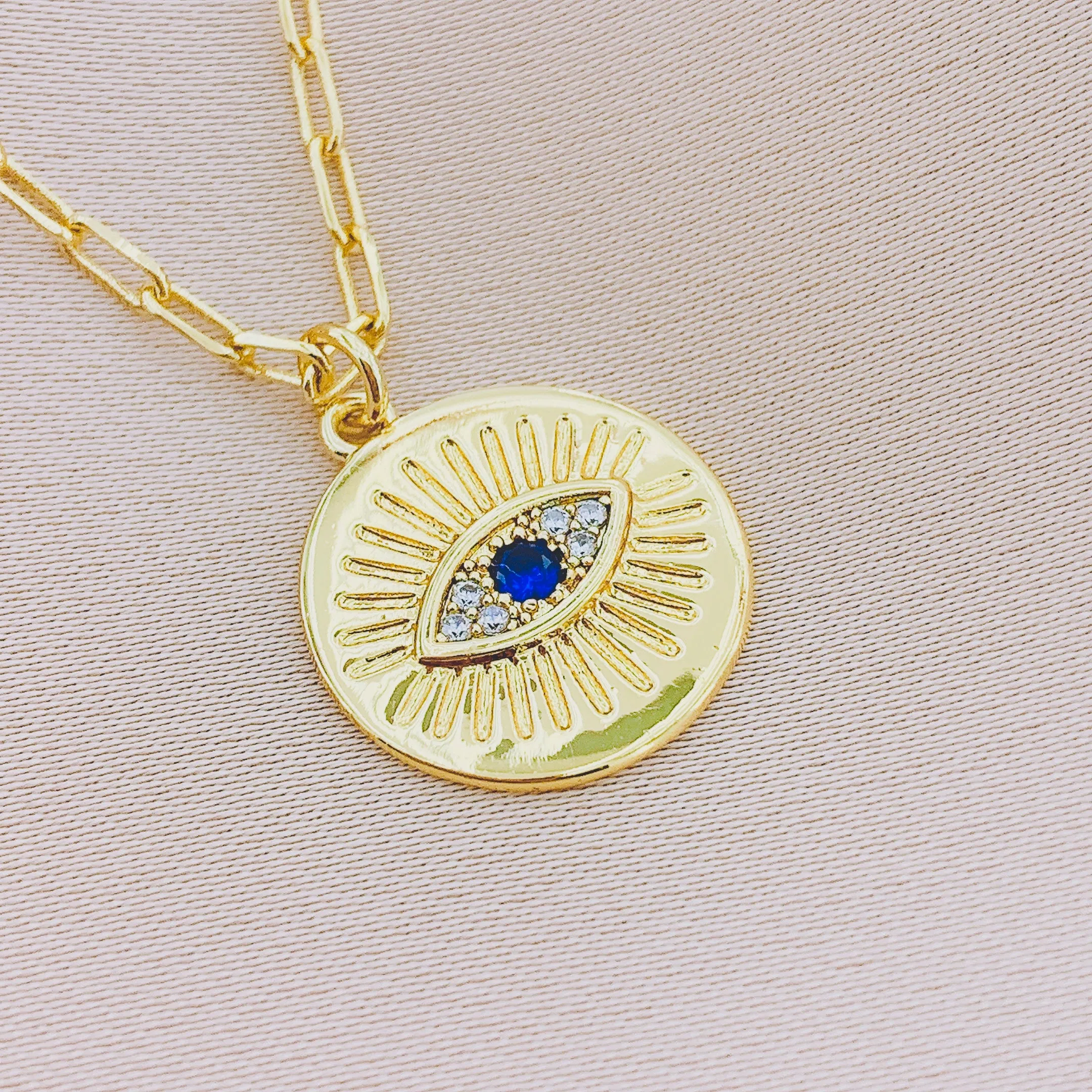 Women's Fashion CZ Evil eye Necklace