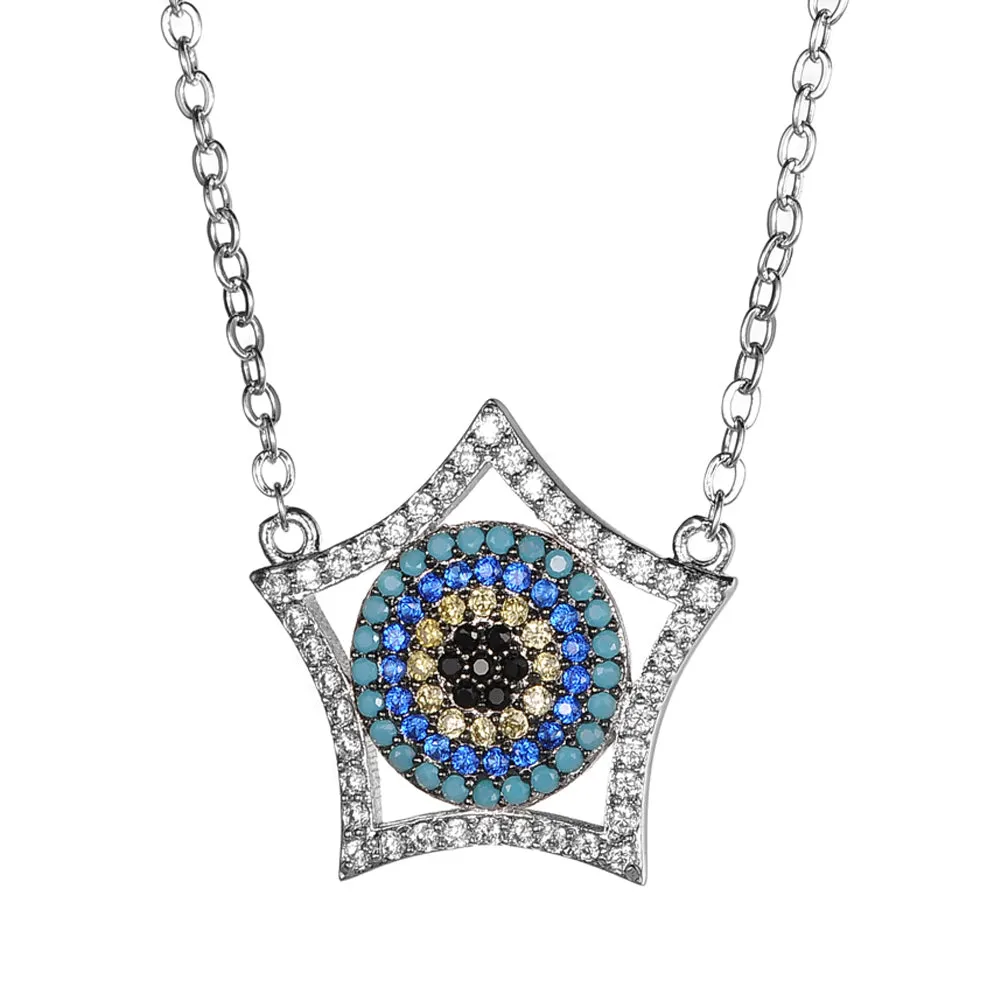 Women's Fashion CZ Evil eye Necklace