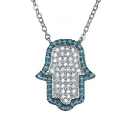 Women's Fashion CZ Hamsa Necklace