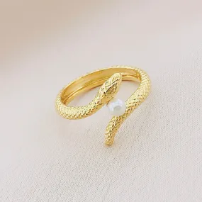 Women's Fashion Pearl Snake Ring